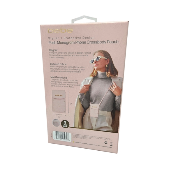 Bebe Blush Phone Crossbody Pouch with Gold Accents - Picture 3 of 4